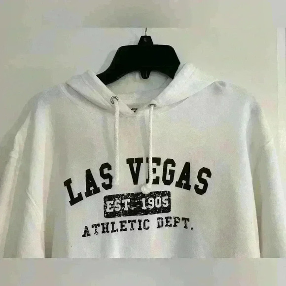 Crisp clean white hoodie. Las Vegas graphic. Unisex. Size: XL - Picture 2 of 9